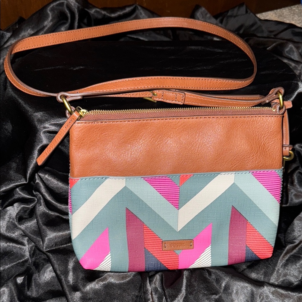 Fossil Multicolor Chevron Crossbody Bag